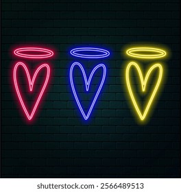 Light heart symbol on isloted black background. Long exposure creative photography. Light painting. Love and romance emblem. Glowing and bright effect..