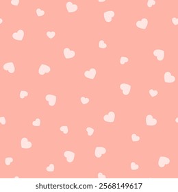 Light hearts on a pink background seamless pattern. Vector illustration.