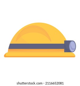 Vector de dibujos animados de iconos de casco claro. Industria minera. Cargador de arena
