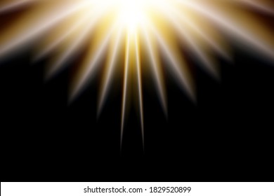 Light highlight yellow special effect with rays of light and magic sparkles. Sun Ray . Glow transparent vector light effect set, explosion, shine, spark, solar flare.