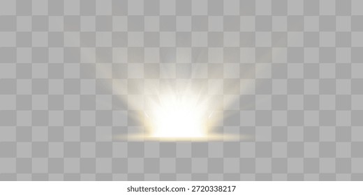 Light highlight yellow special effect with rays of light and magic sparkles. Sun Ray . Glow transparent vector light effect set, explosion, shine, spark, solar flare.