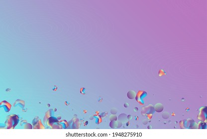 Holografía ligera Fondo del Vector Cósmico Azul. Afiche de elementos creativos. Plantilla 3d de color futurista. Diseño memphis irlandés.