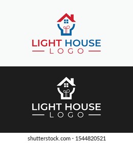 Light home real state logo template