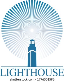 Light House Abstract Circle Vector logo