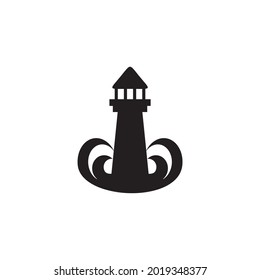 Light house building logo design vector template