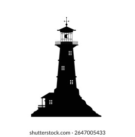 Light house by the sea with a white background not ia