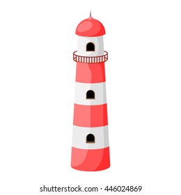 Light house colorful icon. Vector illustration in cartoon style