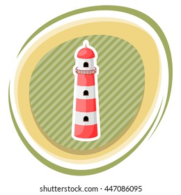 Light house colorful icon. Vector illustration in cartoon style