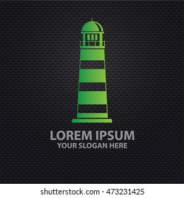 Light house design on dark background,vector