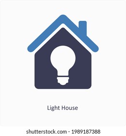 Light House and Electricity Icon Concept