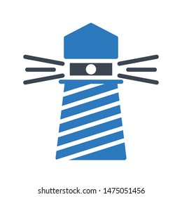 light house glyph colour vector icon