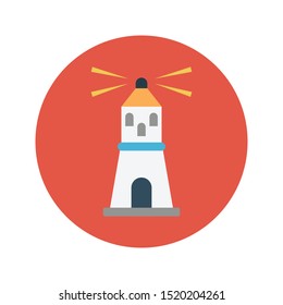 light house glyph flat vector icon