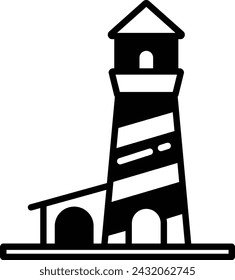 Light house glyph and line vector illustration