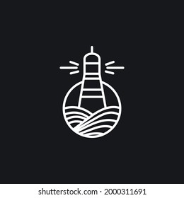diseño del logotipo de monolina de la línea de la línea del puerto ligero