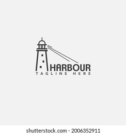 light house  harbor Searchlight Beacon Tower Island Beach Coast Simple Line Art logo design inspiration line outline monoline