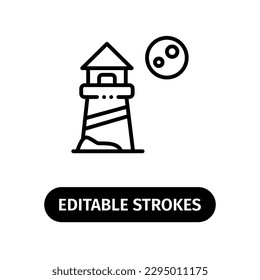 light house icon. editable strokes