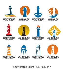 Light house icon logo design inspiration vector template