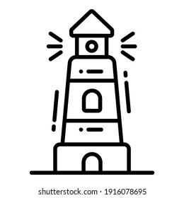 Light House icon related Map location and navigation line icon. Traffic and travel vector icon.
