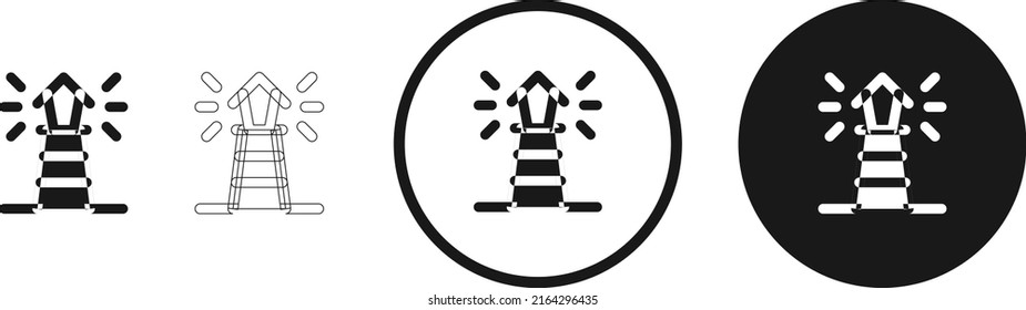 Leuchtturmsymbol. Web-Icon-Set . Symbolsammlung flach. Einfache Vektorgrafik.