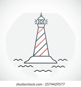 Light House isolated on white background. Vector Light House icon.