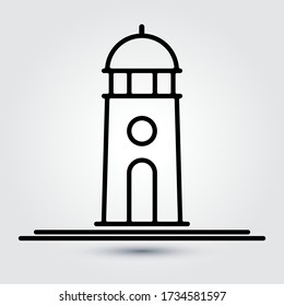 Light house line icon, outline vector sign, linear style pictogram isolated on white. Symbol, logo illustration. Editable stroke. Eps10 vector illustration.