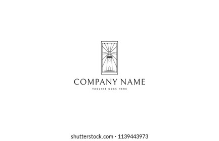 Light House line vector image