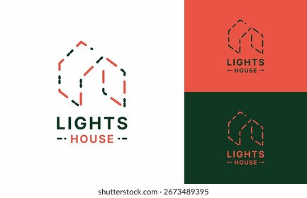 Light House Logo Design building architecture symbol Graphic Vector