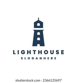 light house logo design concept illustration