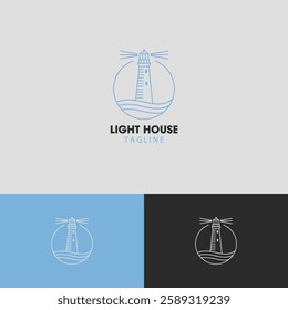 Light house logo design template