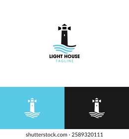 Light house logo design template