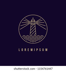 Light house logo design. Vector illustration