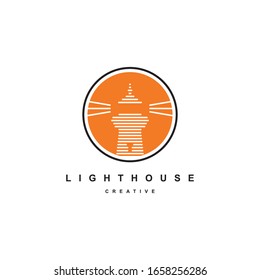 light house logo design vector template