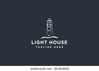 Light house logo design vector illustration. Lighthouse suitable for business and management company logos.