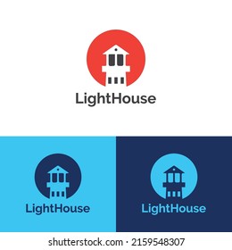 Light House logo design vector template,