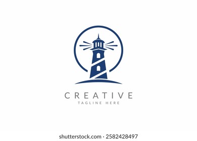 Light house logo design vector illustration.