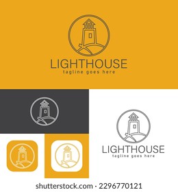 light house logo design.simple Modern abstract vector illustration icon style design.minimal Black and white color.