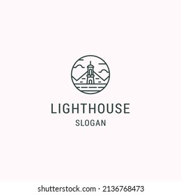 Light house logo icon design template vector illustration