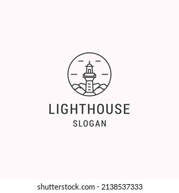 Light house logo icon design template vector illustration