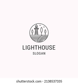 Light house logo icon design template vector illustration