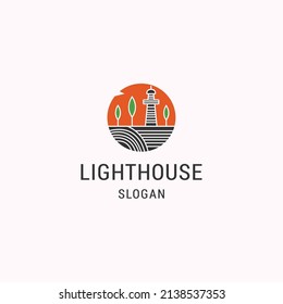Light house logo icon design template vector illustration