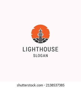 Light house logo icon design template vector illustration