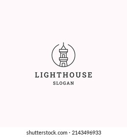 Light house logo icon design template 