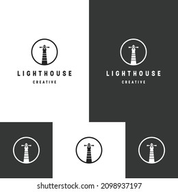 Light House logo icon flat design template