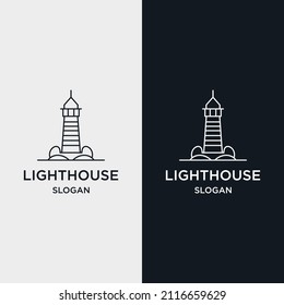 Light House logo icon flat design template 