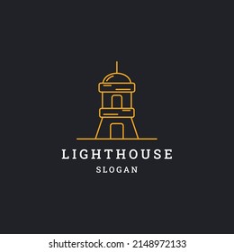 Light house logo icon flat design template