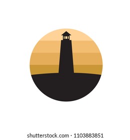 light house logo ilustration vector template design icon