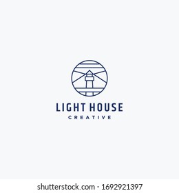 Light House logo template design in Vector illustration 