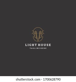 Light House logo template design in Vector illustration