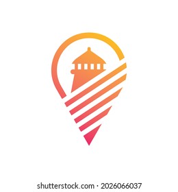 Light house logo template vector icon design