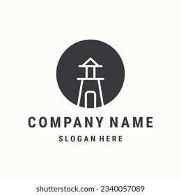 Light house logo template vector illustration design
